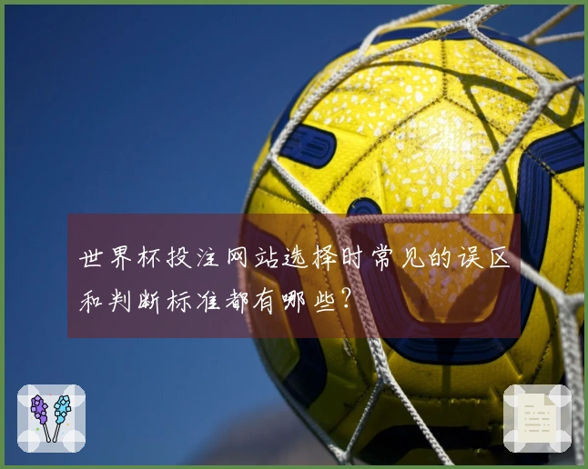 世界杯投注网站选择时常见的误区和判断标准都有哪些？